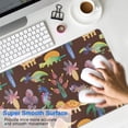 thumbnail image 4 of Long Mouse Pads for Desk,Brown Dinosaurs Flowers Trees Pattern Desk Mats on Top Of Desks, Desk Mouse Pad Extra Large with 3mm Non-Slip Base and Stitched Edge for Gaming,Office,Work,Home 31.5"x11.8", 4 of 6