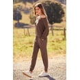 thumbnail image 4 of Conjunto Deportivo PRETTYGARDEN Mujer 2 Piezas de Punto Canalé Café Talle S, 4 of 8