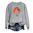 thumbnail image 2 of Inverlee Women's Halloween Sweatshirts Plus Size Pumpkin Ghost Graphic T-shirt Going Out Round Neck Sweatshirt Long Sleeve Tunic Pullover Tops Halloween Costumes, 2 of 4