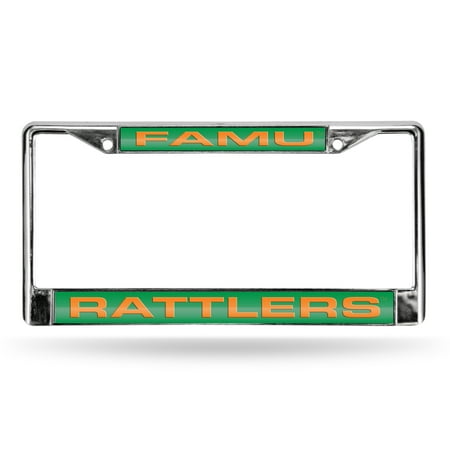 University Of Florida License Plate Frames - Florida A&M FAMU Rattlers NCAA Chrome Metal Laser Cut License Plate Frame