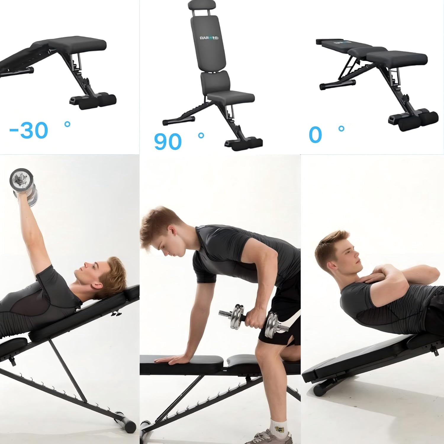 Adjustable Foldable Weight  for Home Gym, 700-800LBS Flat Incline Decline Workout  with 400+ Setups