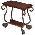 thumbnail image 1 of Ashley Furniture Signature Design - Rafferty Chairside End Table - Antique Finish with Metal Base - Rectangular - Dark Brown, 1 of 5
