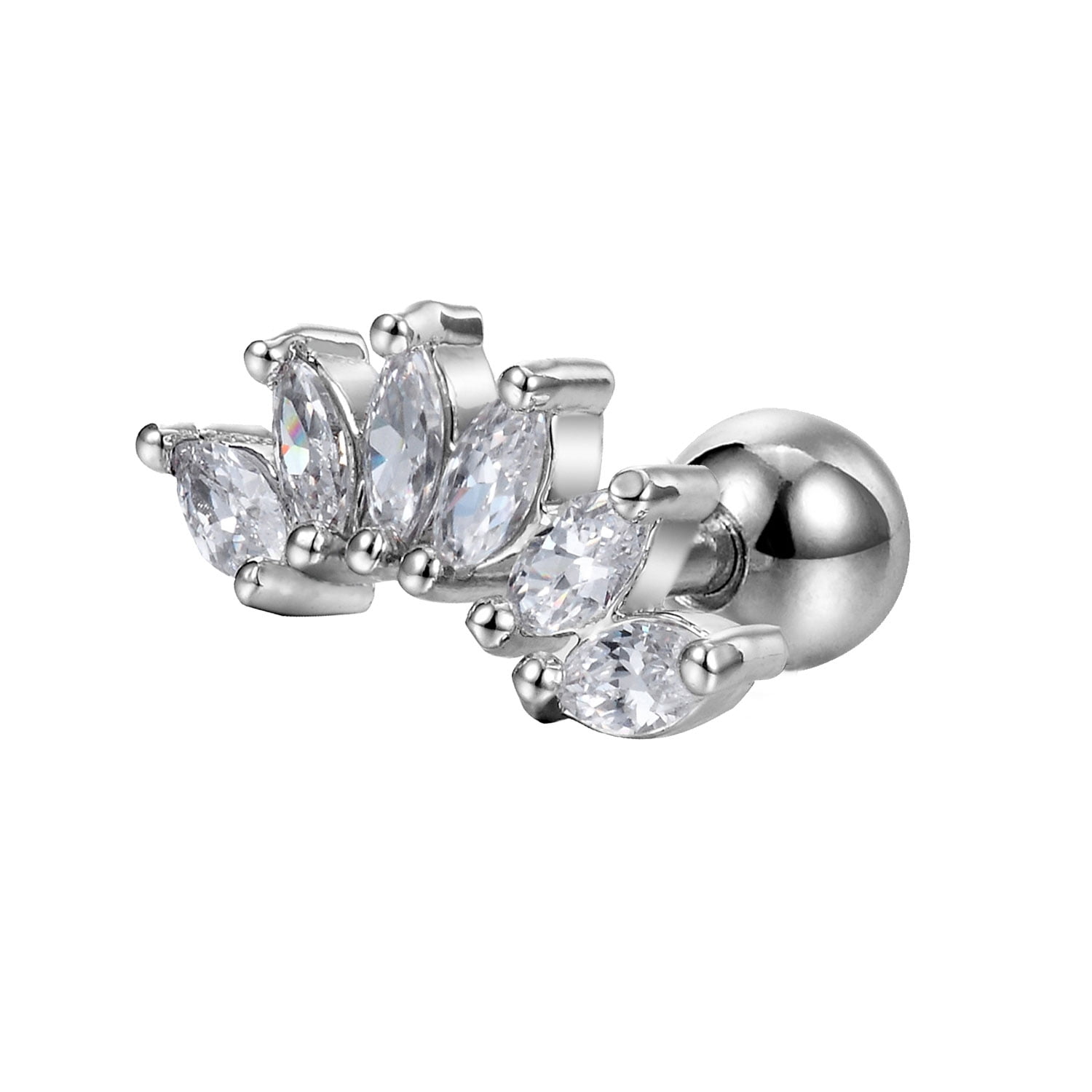 BodyJ4You Clear Teardrop CZ Cartilage Earring Tragus 16 Gauge