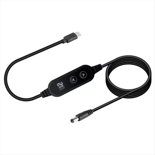 Cable Elevador de Potencia de Tipo C A CC, Voltaje Ajustable de 5 V/9 V/12 V/15 V/20 V, Cable Elevador de Carga Rápida USB C A CC.