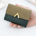 thumbnail image 3 of Lady Money Clip PU Leather Multiple Card Slots Credit Card Bag Money Bags Card Holder Women Purse Short Wallet BROWN, 3 of 8