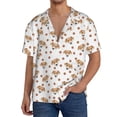 thumbnail image 3 of Vsdgher Labrador Retriever Dog Print Men's Wrinkle Free Untucked Cuban Shirt Business Casual Button Down Shirts Short Sleeve Shirt, 3 of 7