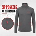thumbnail image 4 of Rocky Men’s Quarter Zip Pullover, Lightweight Stretch Athletic 1/4 Zip Golf Sweater and Workout Sweatshirt, Long Sleeve Thermal Shirt with Zip Pocket for Men, Melange Charcoal Grey, XX-Large, 4 of 8