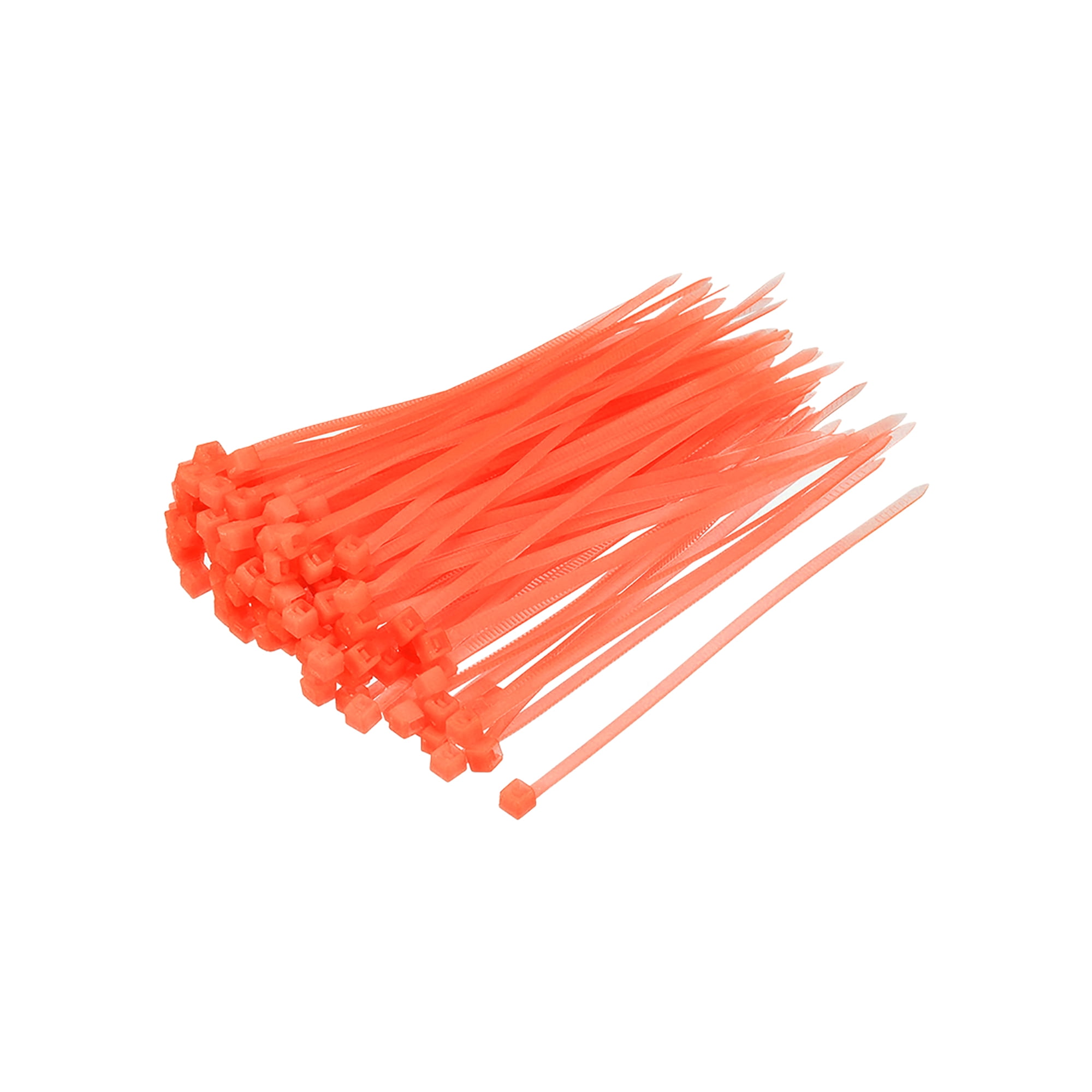 Cable Zip Ties 100mm x 2.5mm SelfLocking Nylon Tie Wraps Orange 100pcs