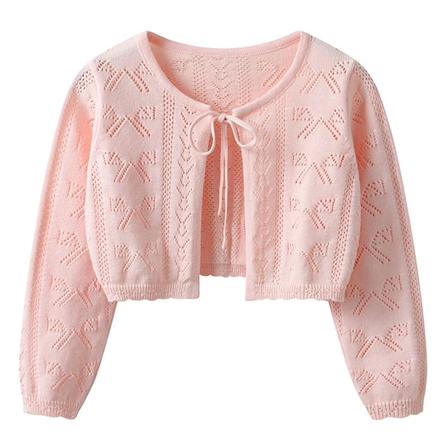 aidice Vêtements pour Bébé Fille Automne Cardigans Courts Tricotés Manches Longues Confortables à devant Ouvert Robe Couvre-Maillot Vestes