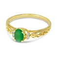 thumbnail image 4 of 10k Yellow Gold Oval Emerald And Diamond Ring, 4 of 8