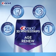Crest 3DWhitestrips Age Renew At-home Teeth Whitening Kit, 21 Treatments, 25 Levels Whiter