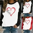 thumbnail image 2 of Xihbxyly Valentines Day Sweatshirt for Women, Women's Valentines Day Long Sleeve Tops Love Heart Print Casual Shirts Tops Blouse, 2 of 7