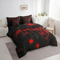 thumbnail image 3 of jejeloiu Cartoon Console Gamepad 7pcs Bedding Comforter Set,Modern Geometric Plaid Queen Bedding Sets,Red Black Queen Sheet Sets For Boys Teens,Ultra Soft Home Decor Reversible, 3 of 8