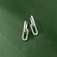thumbnail image 4 of Pure Collection by Ross-Simons 0.15 ct. t.w. Diamond Paper Clip Link Removable Drop Earrings in Sterling Silver, Women's, Adult, 4 of 6