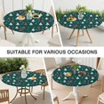 thumbnail image 7 of Dark Green Christmas Tree Pattern Round Fitted Tablecloth with Elastic Edge,Dining Table Cover Waterproof,Outdoor Round Tablecloth for Camping,Dining,Indoor and Outdoor, 7 of 7