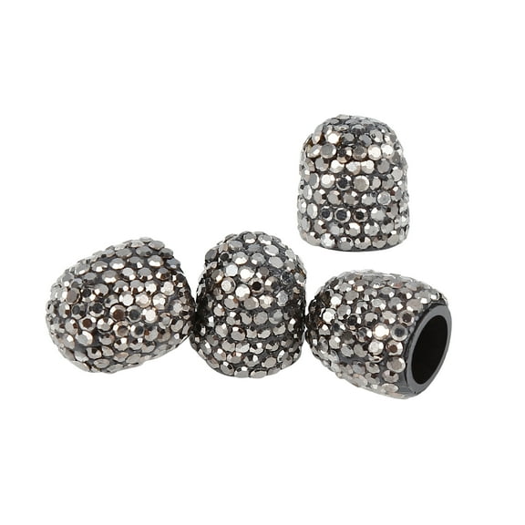 Motoforti 4PCS Valve Stem Caps Handmade Faux Crystal Rhinestone Universal Car Tire Valve Caps Chrome Dustproof Bling Car Accessories Gloss Black