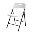 thumbnail image 4 of Decksplore 4 Pack White Folding Chairs, Heavy Duty 350 lbs Capacity Portable Foldable Chairs, Sturdy Metal Frame & Plastic Seat,for Patio, Picnic, 4 of 8