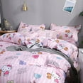 thumbnail image 4 of Hello Kitty KT lit chat ensemble 4 Pcs Hello Kitty fille housse de couette dortoir étudiant simple ensemble 3 Pcs, 4 of 5