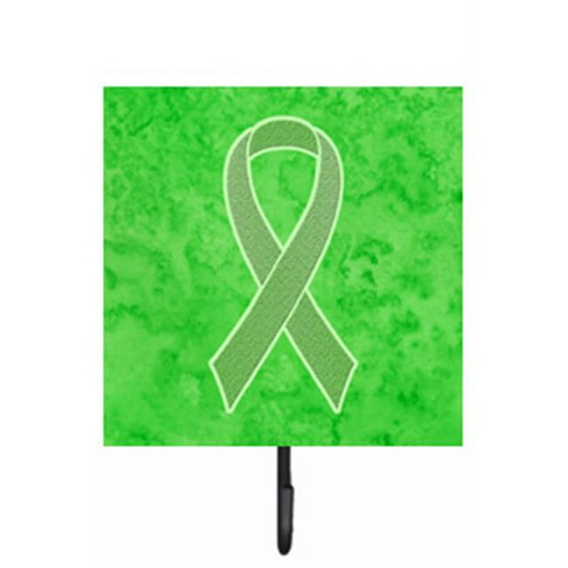 Carolines Treasures AN1212SH4 4.25 W x 7 H In. Lime Green Ribbon for Lymphoma Cancer Awareness Leash or Key Holder
