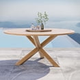 thumbnail image 1 of Modway Wellspring 63" Outdoor Patio Teak Wood Dining Table in Natural, 1 of 6
