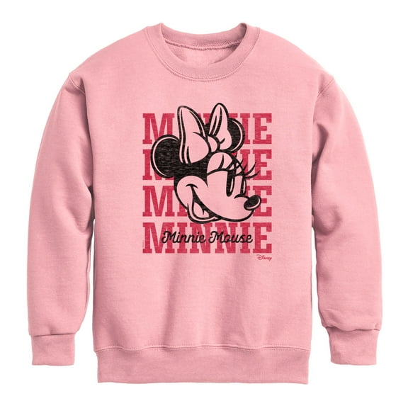 Disney - Minnie, Minnie, Minnie Mouse - Youth Crewneck Fleece Sweatshirt