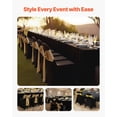 thumbnail image 4 of Black Stretch Chair Covers, 30-Piece Set for Wedding Party Banquet, Polyester Spandex Slipcovers Fits Chairs up to 18.1x19.7x33.9 Inches, 4 of 11