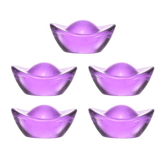 Ornements en cristal Uxcell, figurine en cristal chinois pour décoration, violet, 5 Pcs