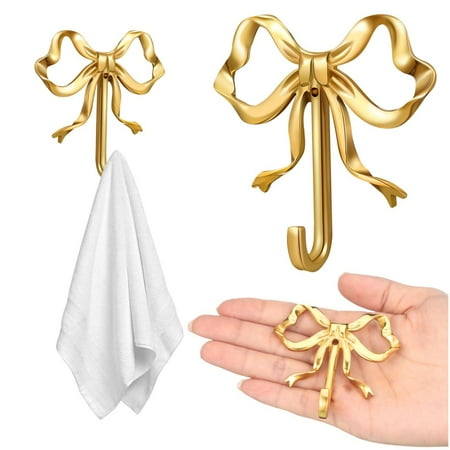 

OKHGEG87 Clearance Gold Bow Knot Hooks Brass Bow Wall Hooks Door Hanger Towel Hooks Brass Coat Hooks Decorative Hooks for Bathroom Living Room Kitchen Decor S
