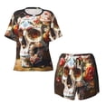 thumbnail image 4 of Lsque Rose Floral Skull Women's Short-Sleeved Pajama Set - 2 Piece Soft and Lightweight Sleepwear Set-XX-Large, 4 of 9