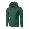 thumbnail image 3 of SNOWSONG Mens Hoodie, Oversized Hoodies Men's Fall Long Sleeve Hooded Sweatshirt Zipper Cardigan Jacket, Baggy Hoodie Men, Big and Tall Hoodies Army Green S, 3 of 3