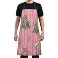 thumbnail image 4 of Yayeee Chief Kitchen Apron with Pockets for Cooking Water Resistant Unisex Adjustable Neck Strap, Pink Gingerbread House, 4 of 7