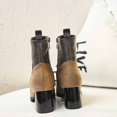 thumbnail image 4 of NECHOLOGY Botas Mujer Adulto Femenino Zapatos Botines mujer Botas versátiles de moda con cremallera lateral de cuero de tacón grueso de lana de otoño e invierno para mujer (Brown, 8), 4 of 7