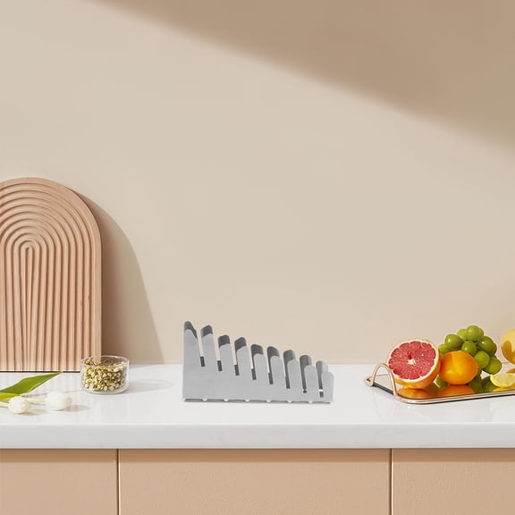 KONTONTY HOMEMAXS Versatile 1 Set Coaster Holder for Home and Kitchen Stainless Steel Coaster Organizer Multifunctional Storage Rack