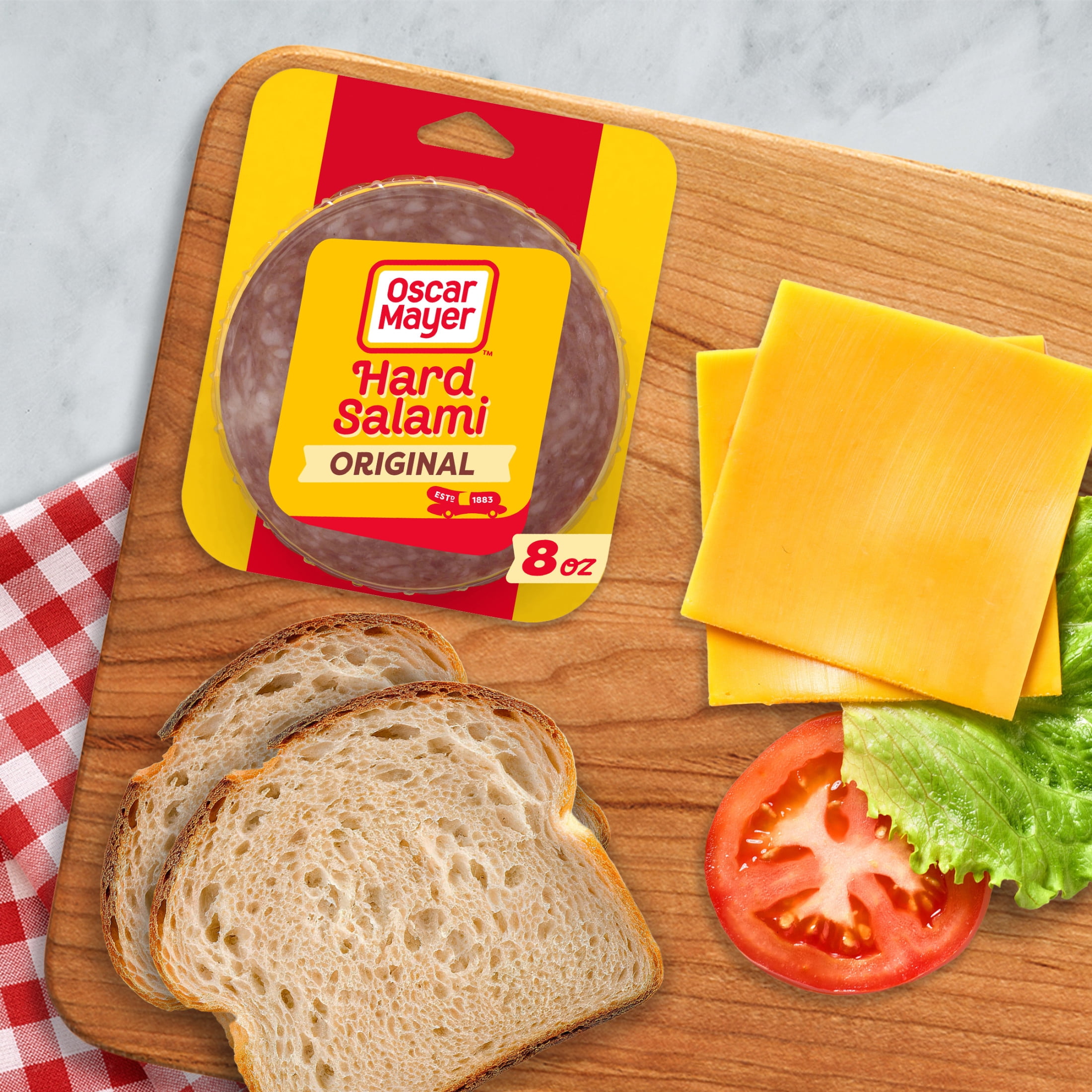 Oscar Mayer Hard Salami Sliced Lunch Meat, for Sandwiches and Easy Lunches, Quality Meat, No Fillers, 8 oz