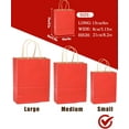 thumbnail image 3 of 50-Packs Gift Bag with Handles Bulk Kraft Red Paper Bags Multiple Uses (8.3"x3"x6"inch Small Size), 3 of 11