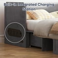 thumbnail image 4 of MUZZ Murphy Bed Chest with Foam Mattress, Queen Size Cabinet Bed with Charging Station and Large Drawer - Dark Grey, 4 of 9