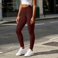 thumbnail image 5 of QIbmong Legging for Women High Waist Stretchy Yoga Pants Seamless Butt Lift Casual Gymwear Tight Trousers(M,Brown), 5 of 7