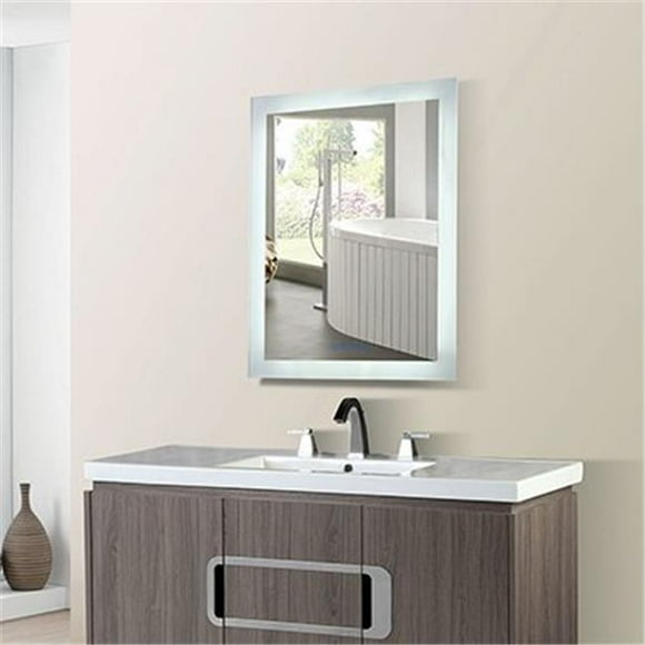 Bellaterra Home 801071-M-24 Miroir Rectangulaire à Bordure LED 23.62 x 3 x 31.49 Po avec Haut-Parleurs Bluetooth