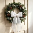 thumbnail image 4 of WWC Burlap Ribbon Roll, 1.5" x 10" Yards Natural Linen Ribbon with Wired Edge, Rustic Christmas Decoration for Bow Making and Gift Wrapping, White, 4 of 6