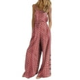 thumbnail image 1 of Innerwin Combinaison Longue Imprimée Florale pour Femmes Pantalon Large Été Sans Manches Ample une Pièce Rose 4TG, 1 of 2