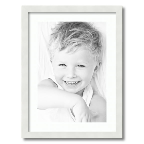 ArtToFrames 17x23" Matted Picture Frame with 13x19" Single Mat Photo Opening Framed in 1.25" Satin White Frame and 2" Super White Mat (FWM-3966-17x23)