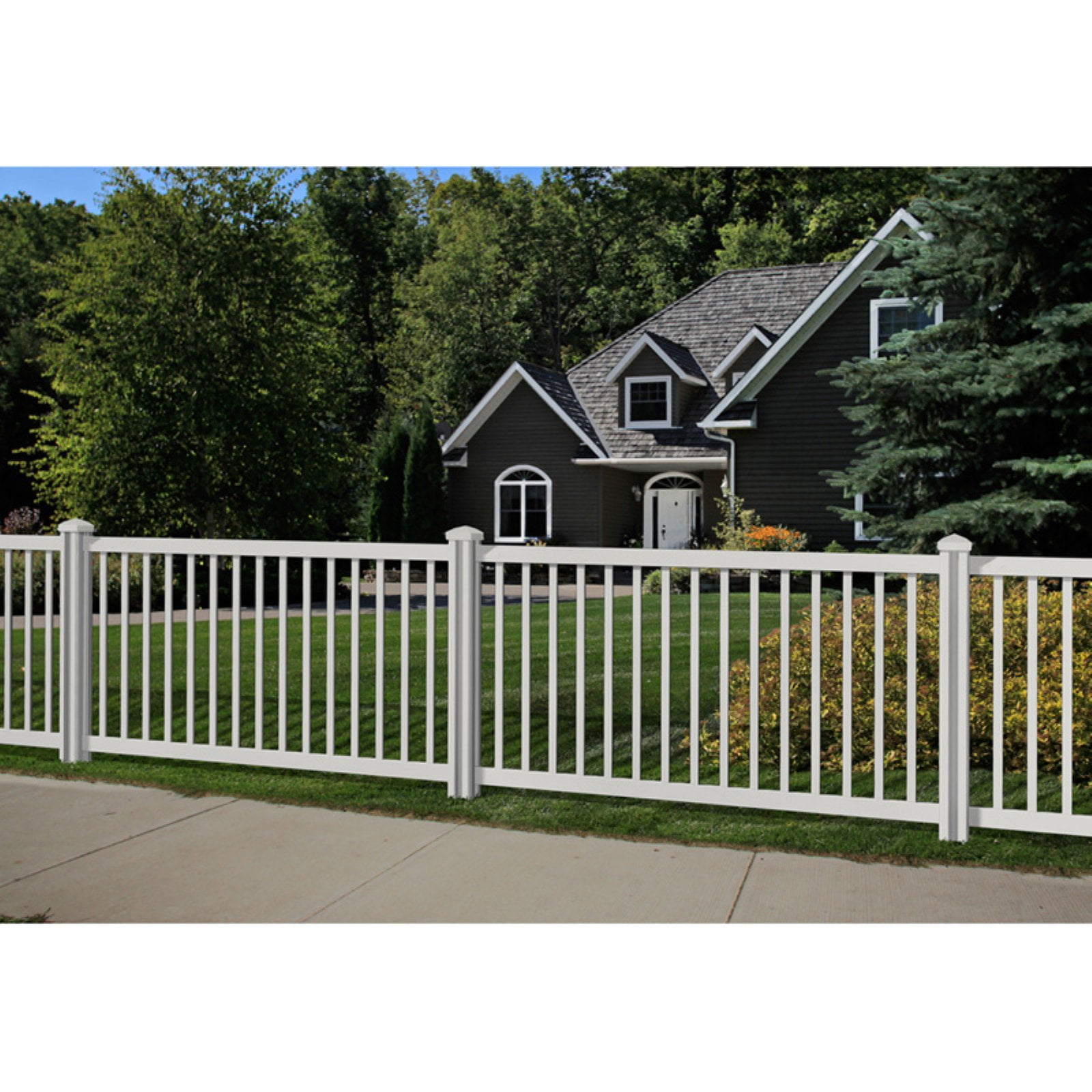 Wam Bam Premium Yard and Pool Vinyl Fence Panel with Post and Cap 4 ft. by Wam Bam Fence CO.