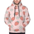 thumbnail image 4 of KLL Strawberry And Flowers Print Mens Hoodie Long Sleeve Casual Pullover Hooded Sweatshirt Fashion Drawstring Hoodies with Pocket-XX-Large, 4 of 6