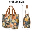 thumbnail image 3 of Tote Bag for Women - Pioneer Flower Shoulder Bag - Large Utility Work Duffle Bag with Zipper Handbag for Travel, Work, Sprots, 3 of 5