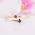 thumbnail image 4 of HeartsAndYou 0.2ct Natural Ruby Bypass Minimalist Dual Birthstone Ring 14k SOLID Yellow Gold, 4 of 9