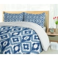 thumbnail image 5 of Ambesonne Dark Blue Duvet Cover Set, Ikat Motif Ethnic, 2-Calking, Dark Blue and White, 5 of 7