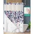thumbnail image 2 of No Hook Shower Curtain with Snap in Liner, Blue Eucalyptus Leaves and Fruit Hotel Shower Curtains for Bathroom, Washable Shower Curtain Liner Set with Mesh Top Window, 72"x72", 2 of 6