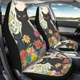 thumbnail image 4 of XYZCANDO Cat Floral Pattern Car Seat Covers Anti-Slip Breathable Car Front Seat Covers Interior Car Interior, Easy Install Stretchy Truck SUV, 4 of 9