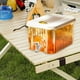 thumbnail image 5 of Hervidor de agua fría de 3 litros con grifo | Jarra de agua para refrigerador con filtro | Dispensador de limonada de té de frutas de gran capacidad | Rejilla de hielo incluida | Jarra blanca de, 5 of 7