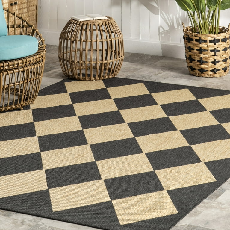 nuLOOM, Indoor/Outdoor Area Rug, 8' x 10', Sabina Dark Grey